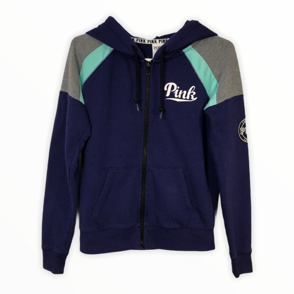 VS PINK Colour Block Zipper Hoodie